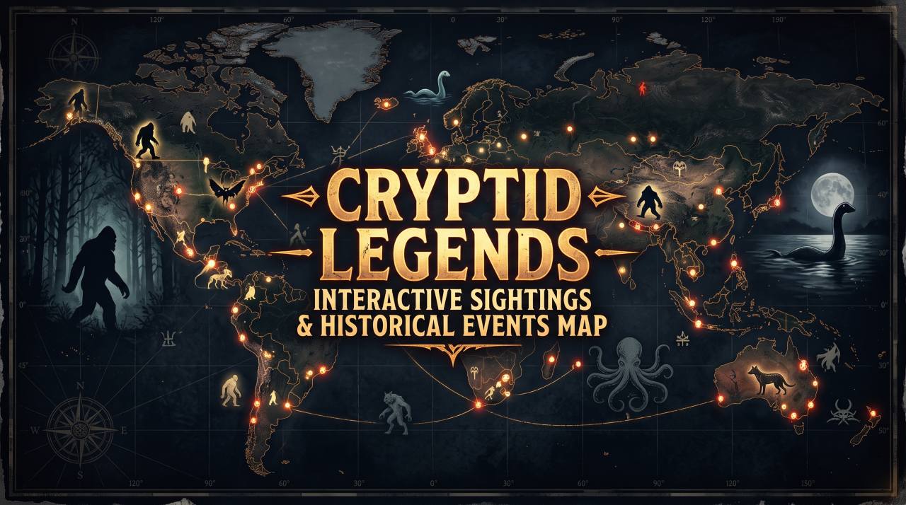 Cryptid Legends Interactive Sightings and Historical Events Map