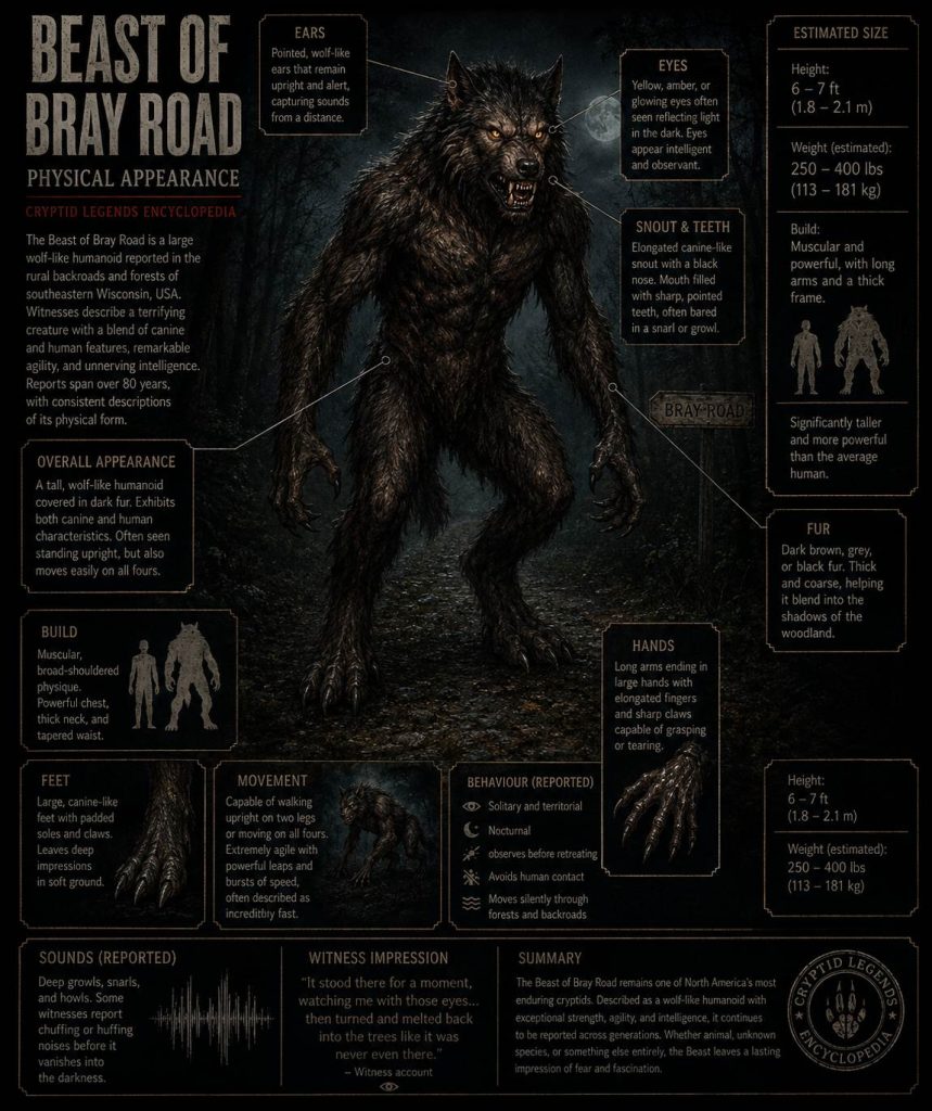 Beast Of Bray Road Cryptid Physical Appearance Description