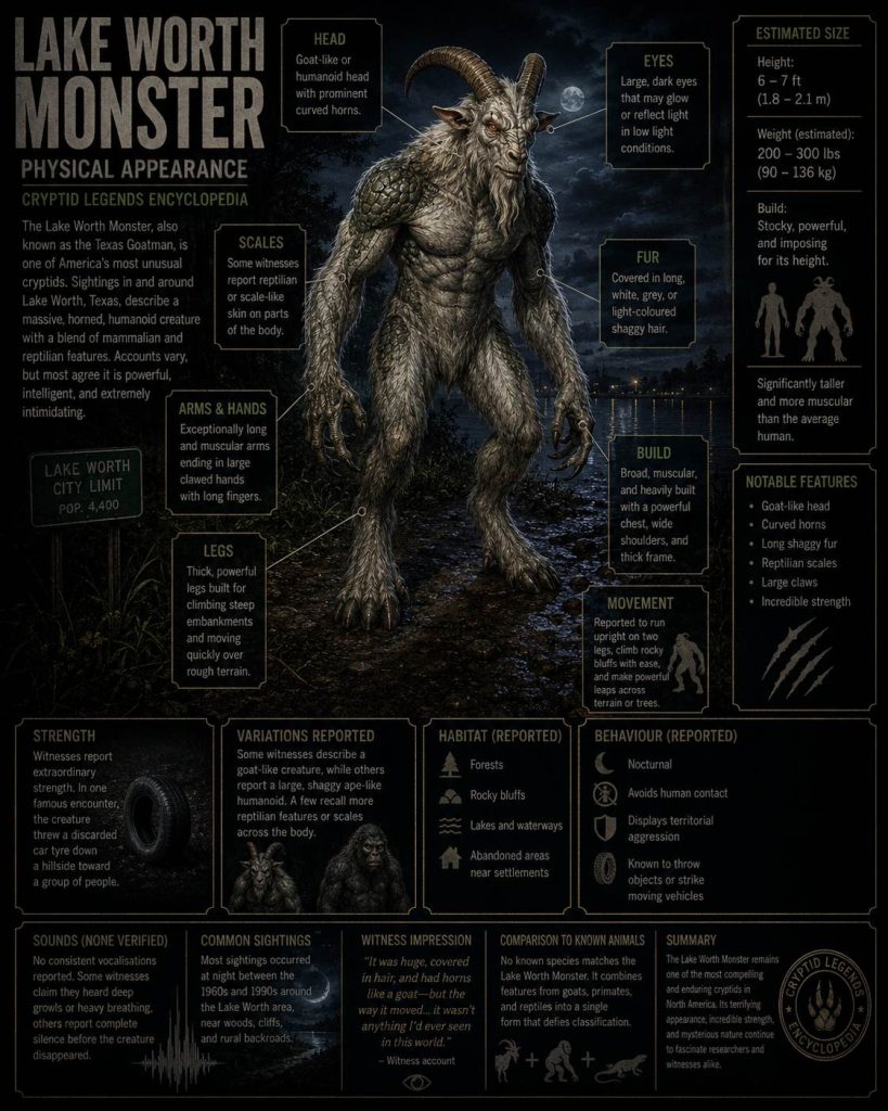 Lake Worth Monster Cryptid Texas Physical Appearance Profile