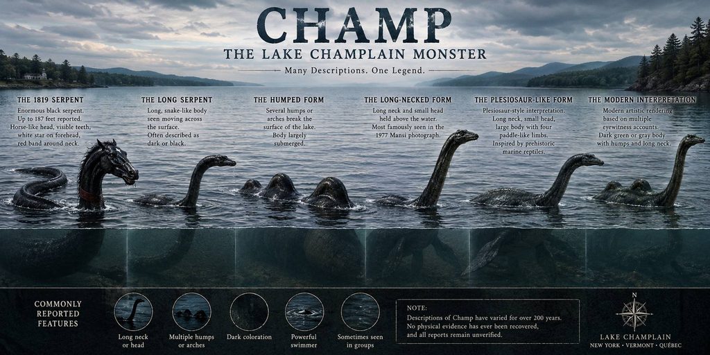 Champ The Lake Champlain Monster Cryptid Physical Appearances Encyclopedia Profile